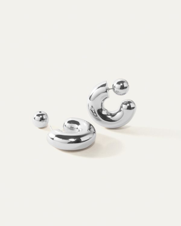 Tubular Earrings-Silver